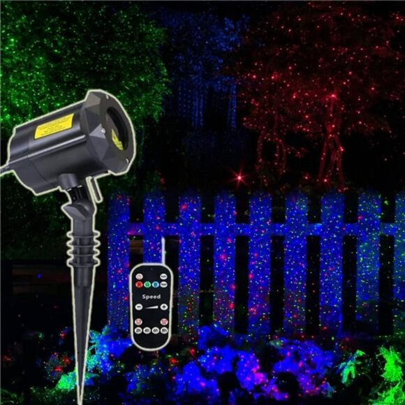 Christmas Laser Projector Lights Outdoor Motion Firefly Red Green and Blue
